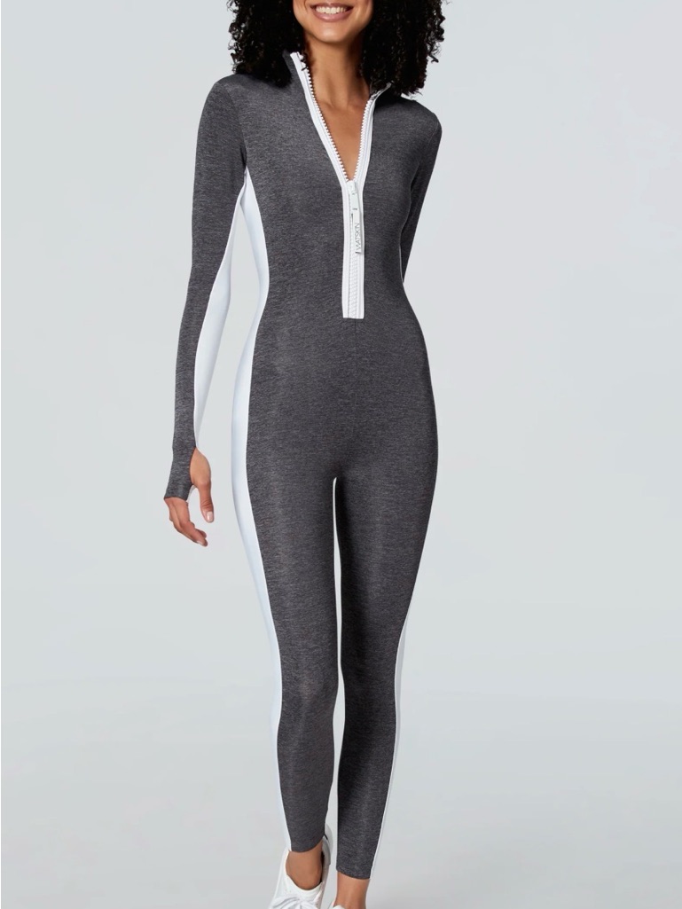 Watskin Grey Zip-Up Hoodie With White Trim